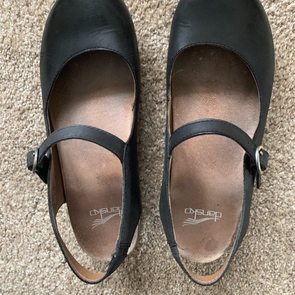 Dansko Maureen Black Oiled Sling Clog - Picture 2 of 7